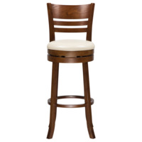 Барный стул крутящийся, белый, темно-коричневый
