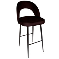 Настоящее фото товара Стул Пиннате, барный, коричневый, черный, велюр, произведённого компанией ChiedoCover