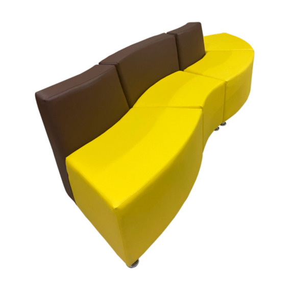 Диван Дога четырехместный к.2, шоколадно-желтый - фото 1