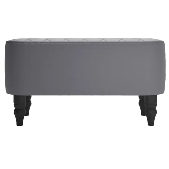 Банкетка Лотик, экокожа, серый - фото 2