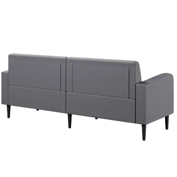 Диван Папилла, экокожа, 202 см, серый - фото 3