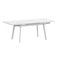 Настоящее фото товара Стол раздвижной Гранди 1200+300+300, азул, белый муар, произведённого компанией ChiedoCover