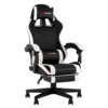 Кресло спортивное TopChairs Prophet с оттоманкой черно-белый