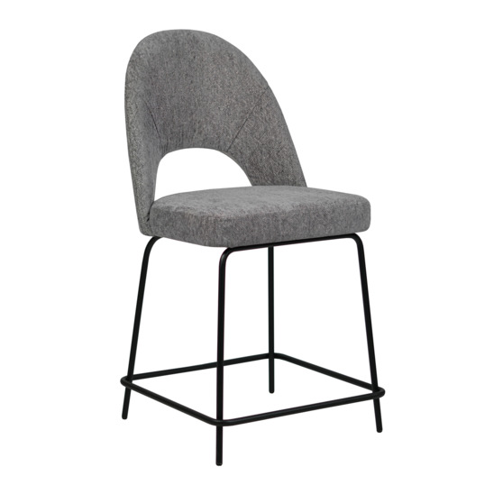 Полубарный стул Маллин, шенилл милано 10, металлические ножки - фото 1