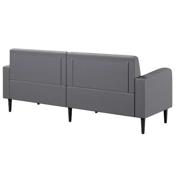 Диван Папилла, экокожа, 182 см, серый - фото 3