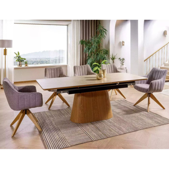 Стол обеденный Flair, травертин, дуб - фото 3