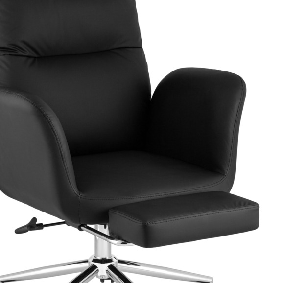 Кресло руководителя Lillu с оттоманкой, черный - фото 6