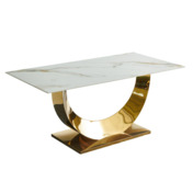 Фотография товара Стол обеденный Pride, жемчужный белый, золотой от компании ChiedoCover.