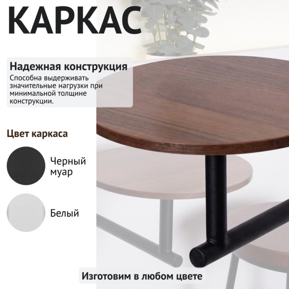 Стол Чайный настенный, черный - фото 3