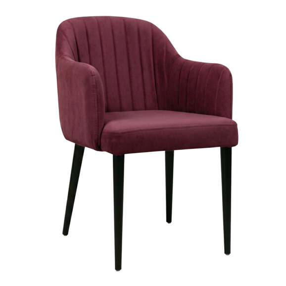 Стул Тюльпан, велюр Велютто 29, каркас металл черный - фото 1