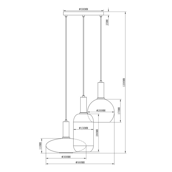 Подвесной светильник V2892-3P Martin 3*E27*60W - фото 2