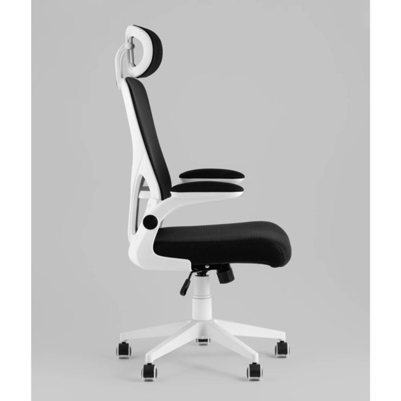 Кресло офисное TopChairs Airone, белый, с черной сеткой - фото 4