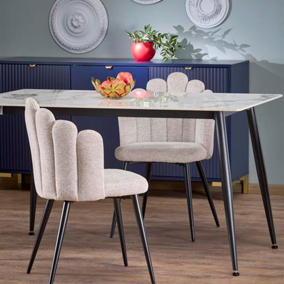 Стол обеденный Radian, белый мрамор, черный - фото 8