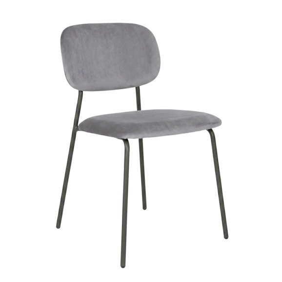 Стул Париж, микровелюр Сканди 17, каркас металл серый - фото 1