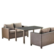 Комплект мебели Энфилд, коричневый, 4 стула, квадратная столешница