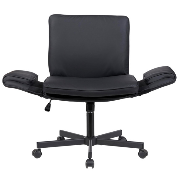 Кресло офисное TopChairs Foldo, с откидными подлокотниками, черное - фото 6