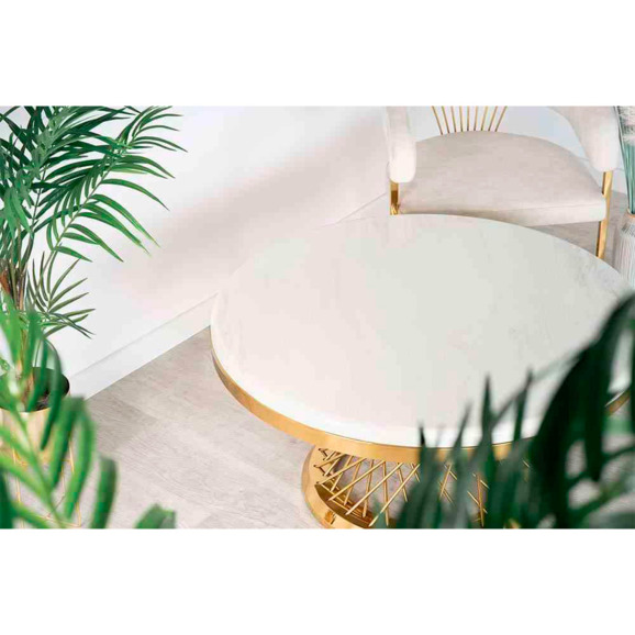 Столик журнальный Tenet, белый мрамор, золотой Столик журнальный Tenet, белый мрамор, золотой - фото 3