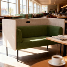 Фотография товара Диван Гарда с экраном, велюр Гэлакси Лайт 09, ножки металл черный муар от компании ChiedoCover.