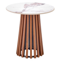 Настоящее фото товара Стол журнальный Grail, бежевый мрамор, орех, произведённого компанией ChiedoCover