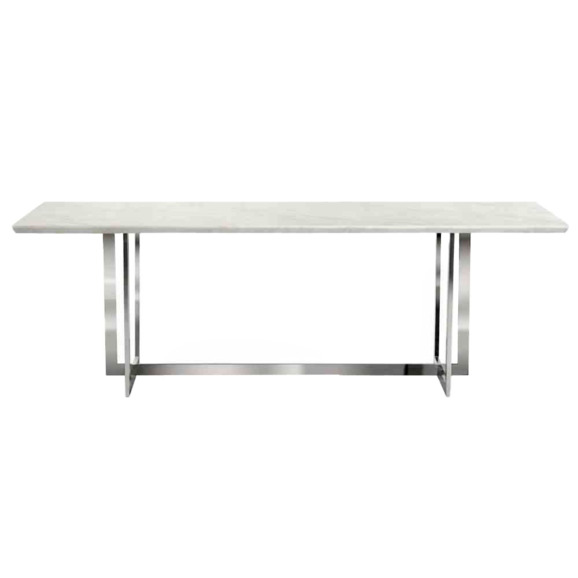 Стол Folio, белый мрамор, серебро Стол Folio, белый мрамор, серебро - фото 1