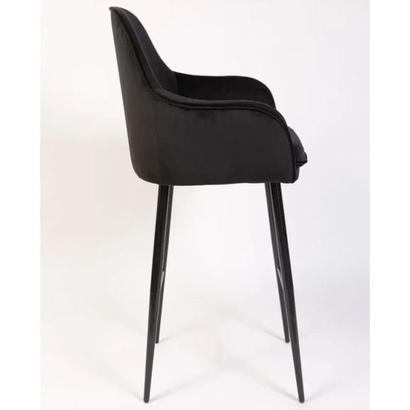 Кресло Сета, барные ножки, черный, велюр - фото 7