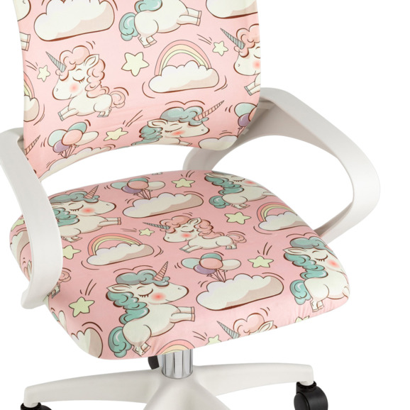 Кресло офисное TopChairs Simple SN Junior, принт Unicorns, белый - фото 6