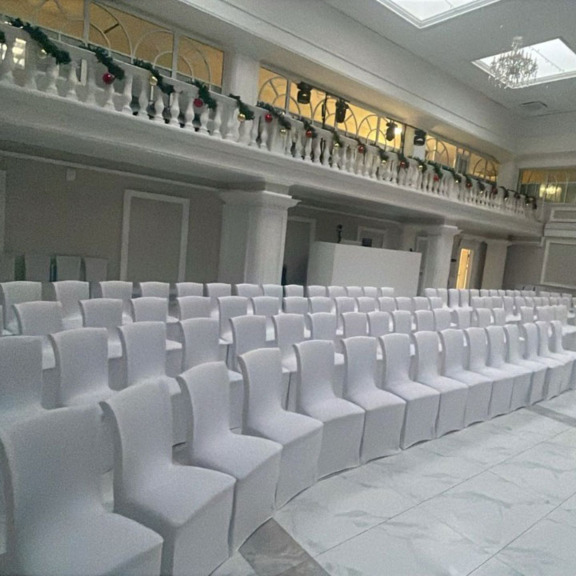 Фотография покупателя товара Чехол 01 на стул Хит 25 мм, спандекс белый от компании ChiedoCover.