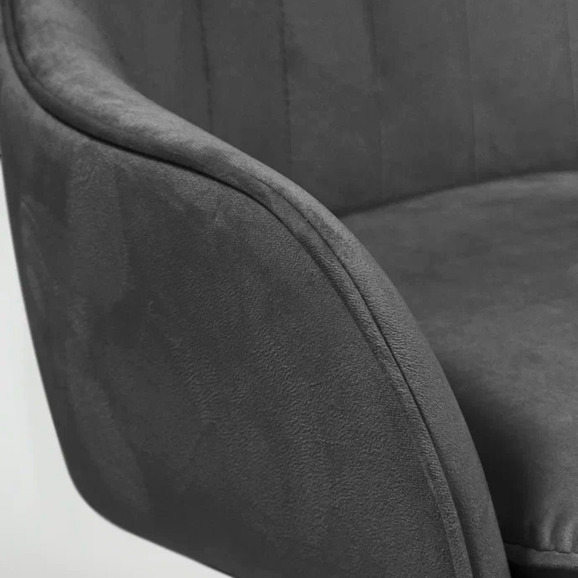 Кресло Сета, пятилучие, темно-серый, черный, велюр - фото 5