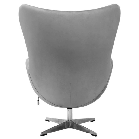 Кресло Egg Style Chair серый, искусственная замша - фото 6