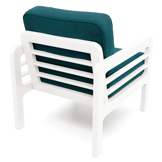Кресло Эмма синее, белая эмаль - фото 4