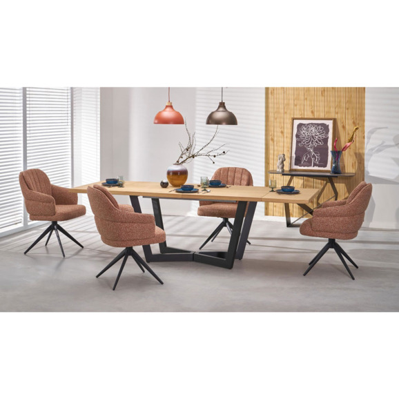 Стол обеденный Opulence, дуб натуральный, черный - фото 4