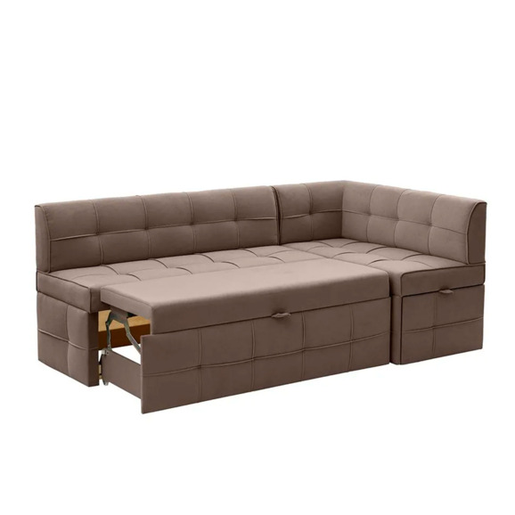 Угловой диван для кухни Атлант Плюс, коричневый, правый - фото 3