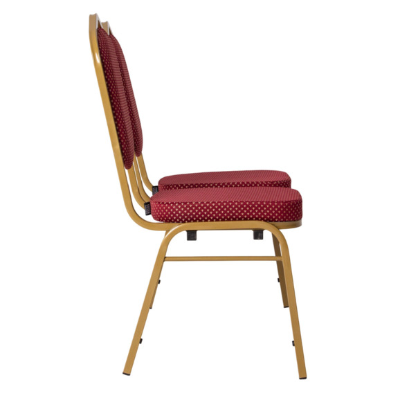 Секция стульев Хит, жаккард корона красная, каркас золото - фото 6