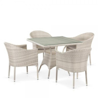 Настоящее фото товара Комплект мебели Энфилд, квадратная столешница, латте, произведённого компанией ChiedoCover