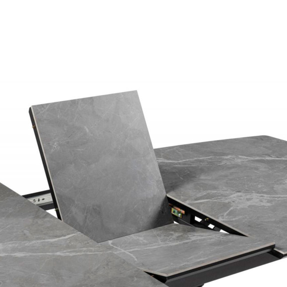 Керамический стол Риполь 160(205)х89 larka grey / черный - фото 5