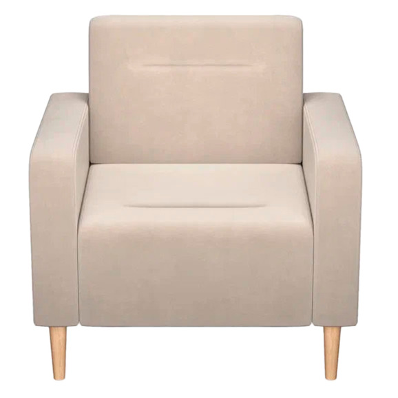 Кресло Папилла, велюр, бежевый - фото 2