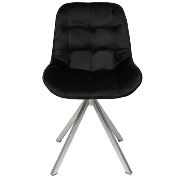 Стул Мускус, пирамида, велюр, черный, серебряный - фото 2