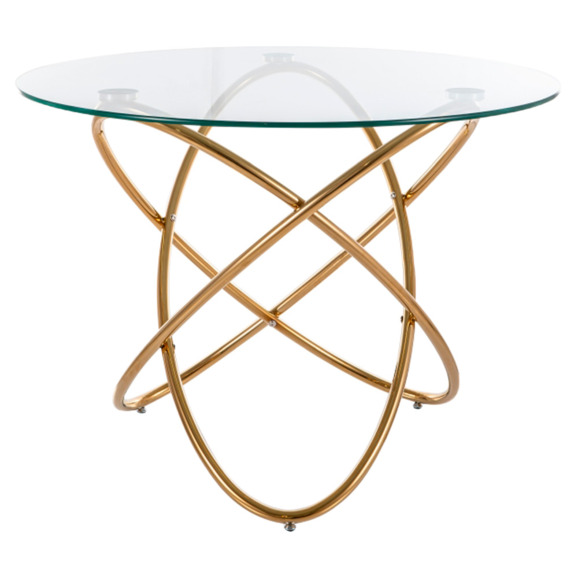 Стол обеденный Dilemma, прозрачный, золотой Стол обеденный Dilemma, прозрачный, золотой - фото 1