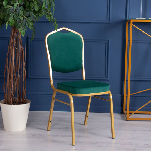 Фотография в интерьере товара Стул Хит 20, велюр зеленый Реми 69, каркас золото от компании ChiedoCover.