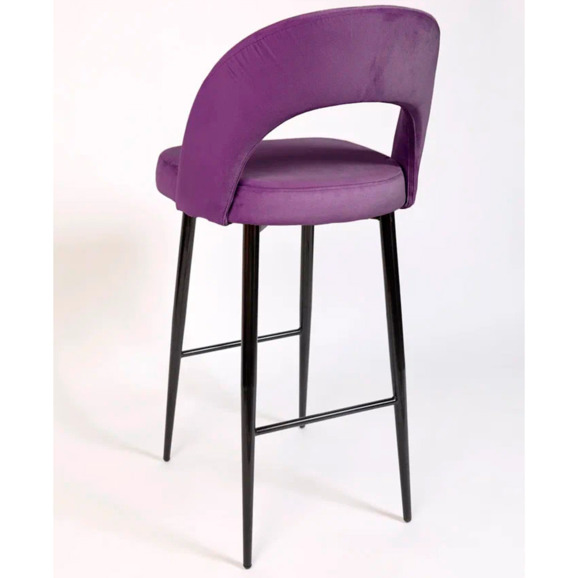 Стул Пиннате, барный, фиолетовый, черный, велюр - фото 5