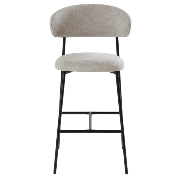 Стул барный ARIA, светло-серый, черный Стул барный ARIA, светло-серый, черный - фото 2