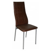 Фотография товара Стул Lima, ножки серебро, экокожа, коричневый от компании ChiedoCover.