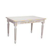 Настоящее фото товара Стол раздвижной Гратти, массив бука, молочный, произведённого компанией ChiedoCover