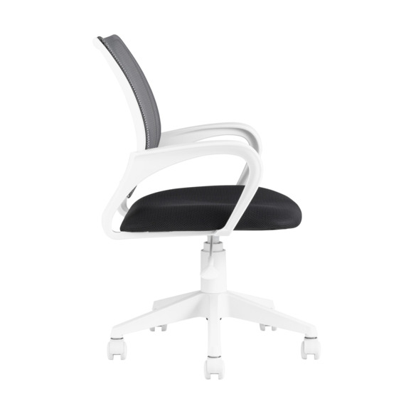 Кресло офисное TopChairs ST-BASIC-W серый, черное сиденье, крестовина пластик белый - фото 5