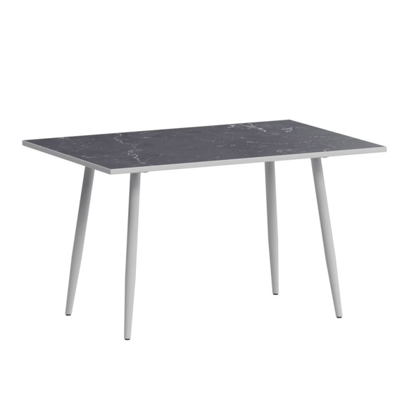 Стол нераздвижной Бетти 1200, даркстоун, белый муар - фото 1