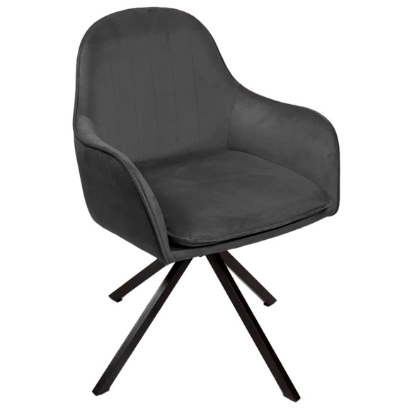 Кресло Сета, пирамида, поворотное основание, серый, черный, велюр - фото 1