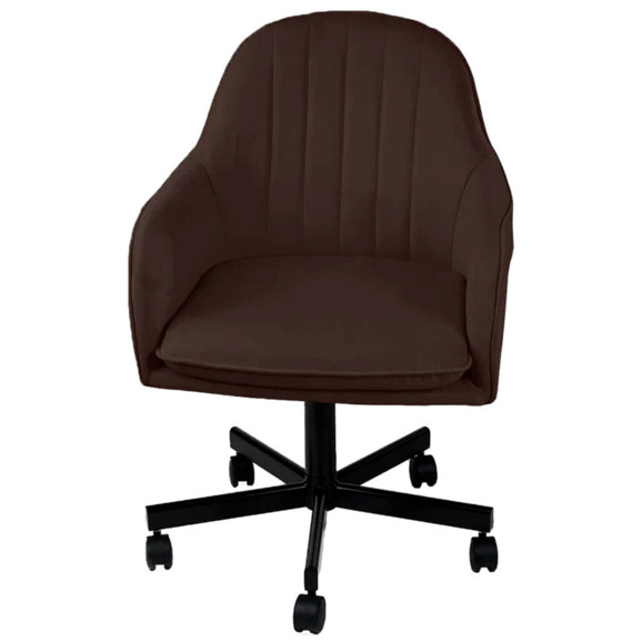 Кресло Сета, пятилучие, коричневый, черный, велюр - фото 3