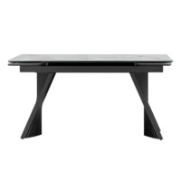 Фотография товара Стеклянный стол Вейв 140(200)х80 кристл белый мрамор / черный от компании ChiedoCover.