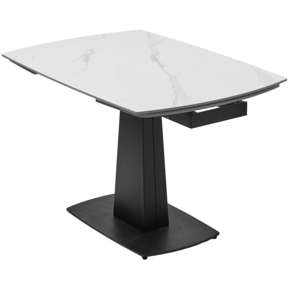 Стол BALDE 140 MATT WHITE MARBLE SOLID CERAMIC / BLACK - фото 3