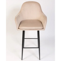 Фотография товара Кресло Сета, барные ножки, бежевый, черный, велюр от компании ChiedoCover.